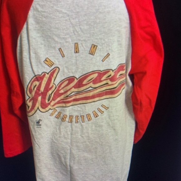 Miami Heat Kids Red and Gray Raglan Shirt - Picture 1 of 6